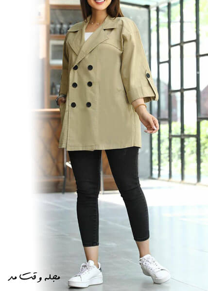 Front closed coat model set with leggings