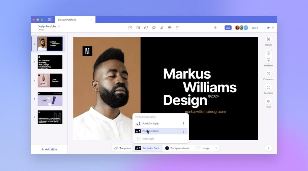 Making a presentation with Pitch