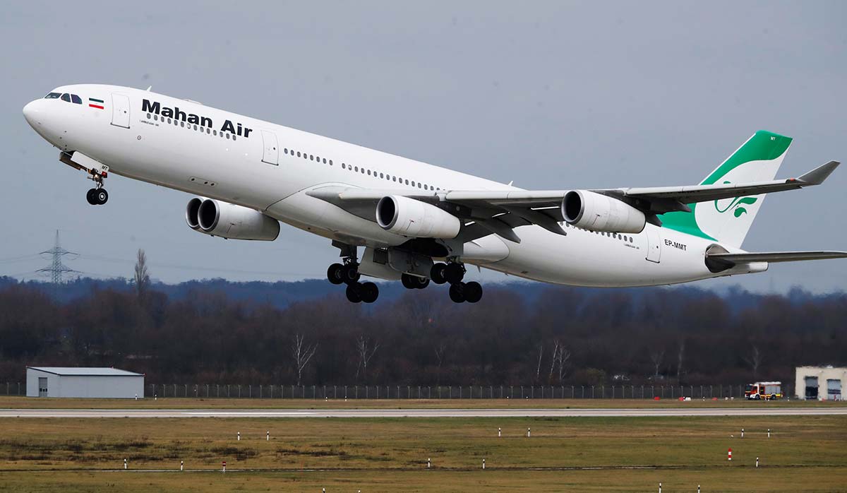 A picture of Mahan Airlines plane