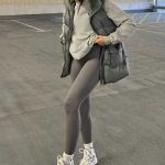 Tights with sports shoes