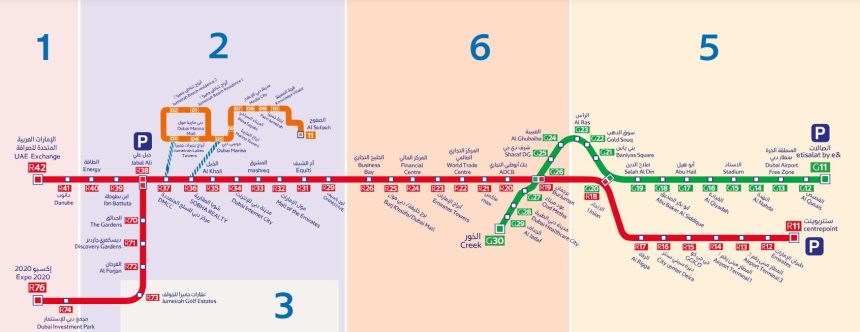 Dubai metro map 2024