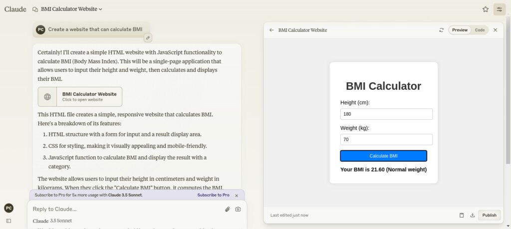 Claude's Chatbot Artifacts feature