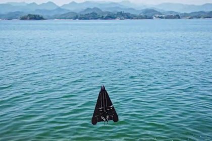 Chinese drone take off from the water