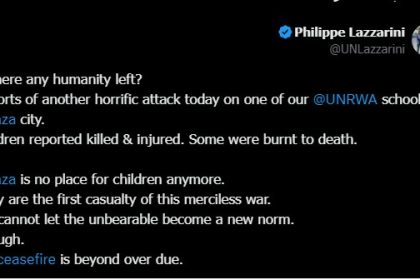 UNRWA: The Gaza Strip is no longer a safe place for children