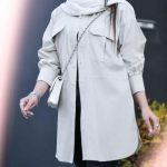 Summer button-front linen coat model