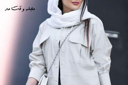 Summer button-front linen coat model