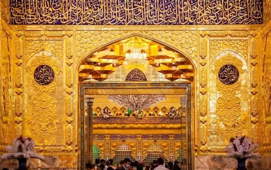 The golden porch of the shrine of Hazrat Abbas
