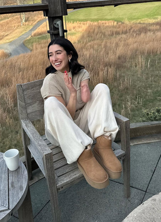 With comfortable pants