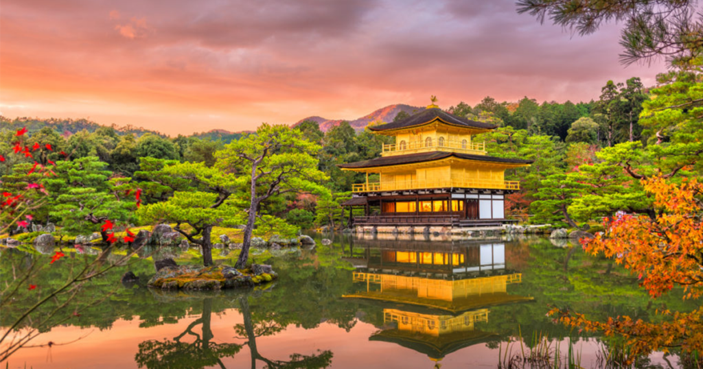 A picture of Kinkaku-ji (Golden Temple), from the temples of Japan 