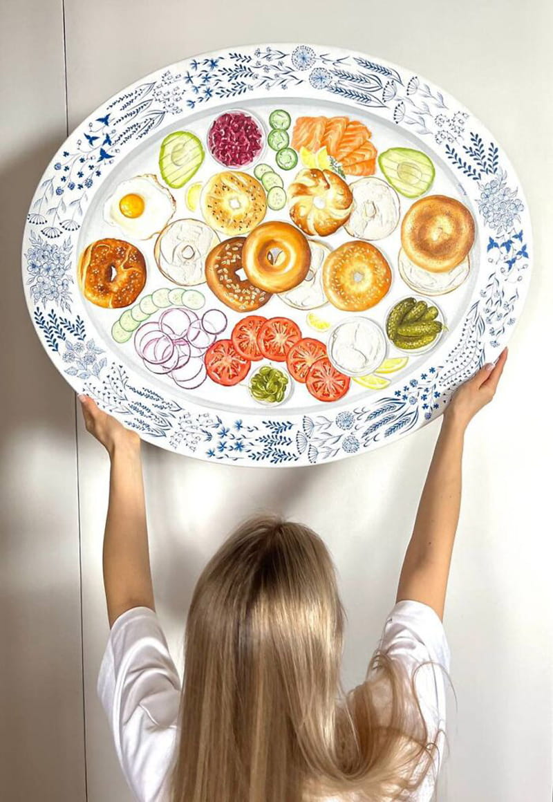 Painted breakfast plate