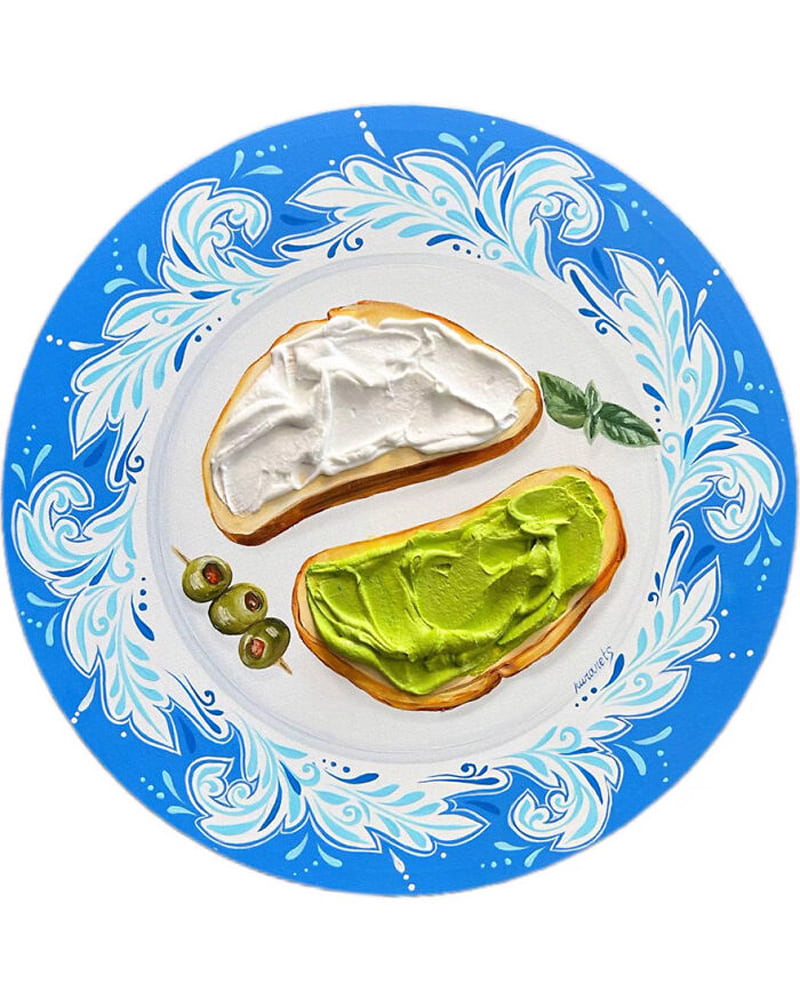 The role of bread and cheese on the plate