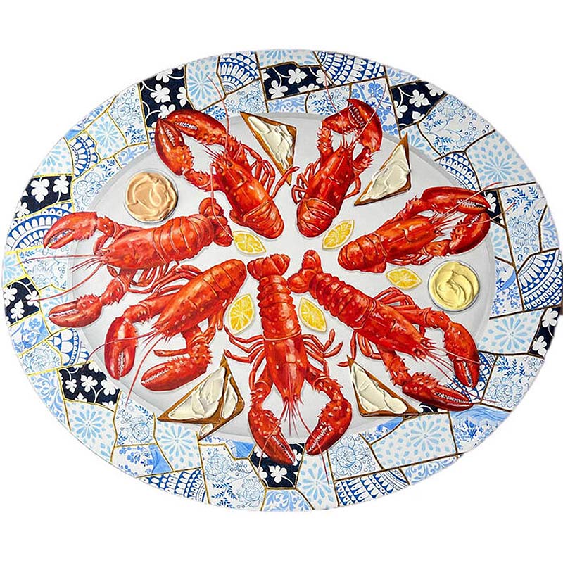Crab food painted on a plate