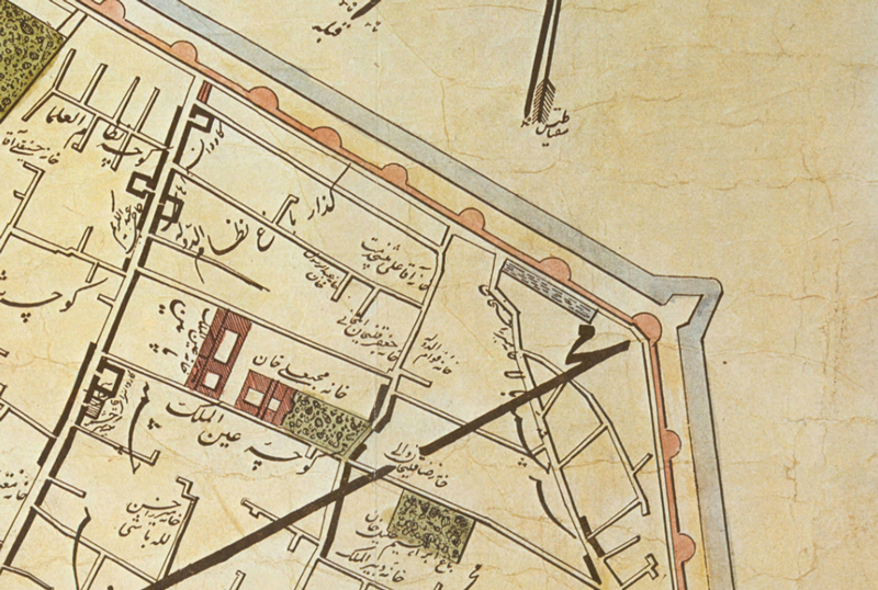 The historical house of Qavam al-Dawlah on the map of Kirshish