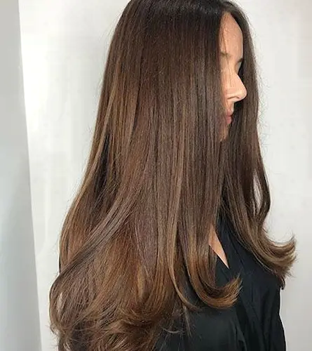 Natural shiny hair color