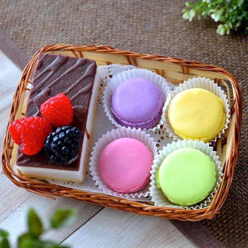 Soap in the form of a basket of colored cobblers