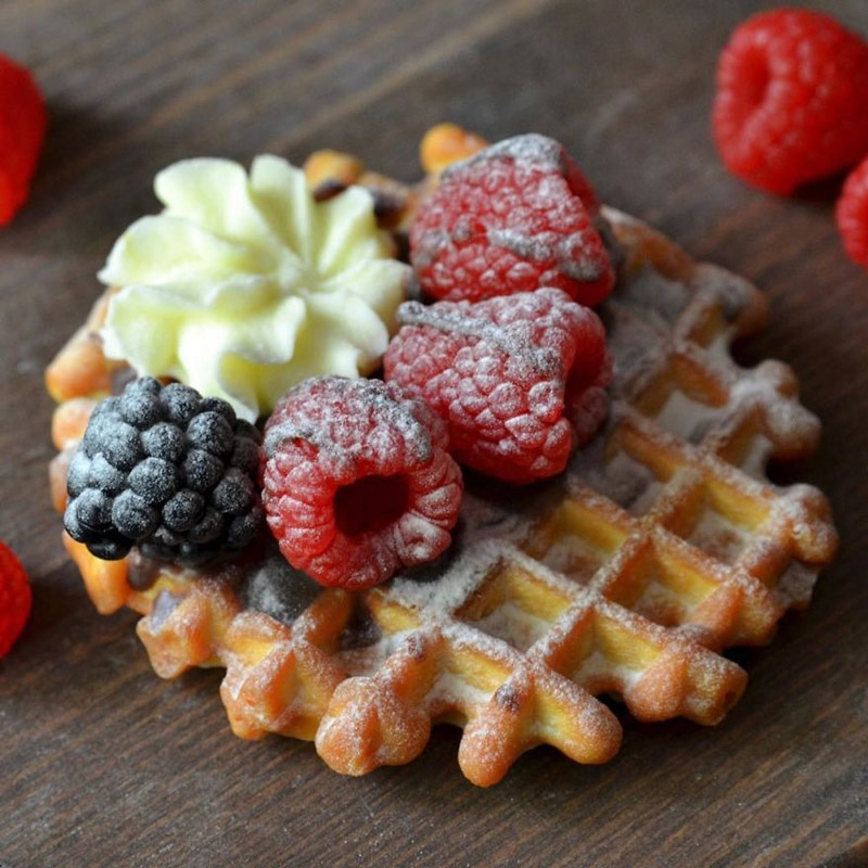 Soap in the form of waffles and berries 