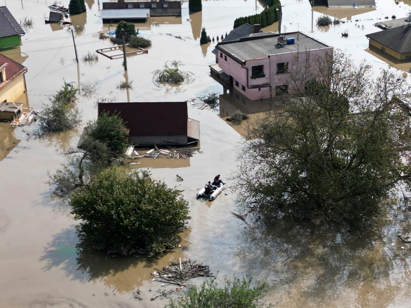 Flooding after very heavy rain in the Czech Republic