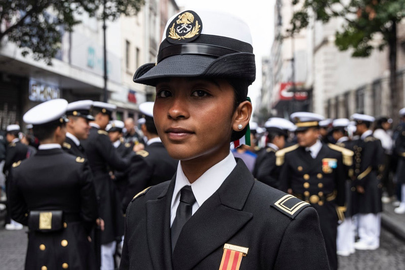 The participation of Mexican officers in the last military parade of Mexican Independence Day