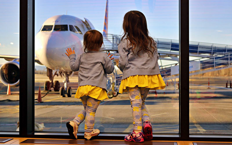 Children at the airport
