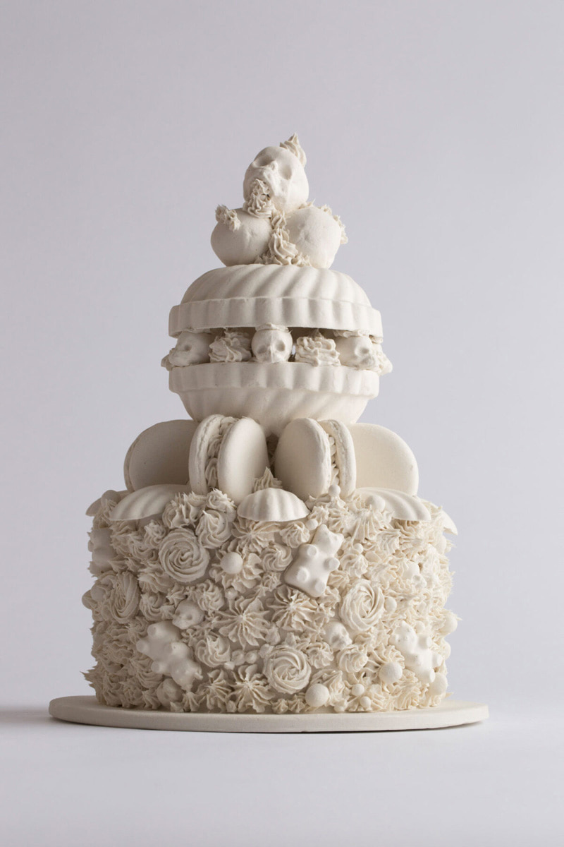 Large skull cake sculpture