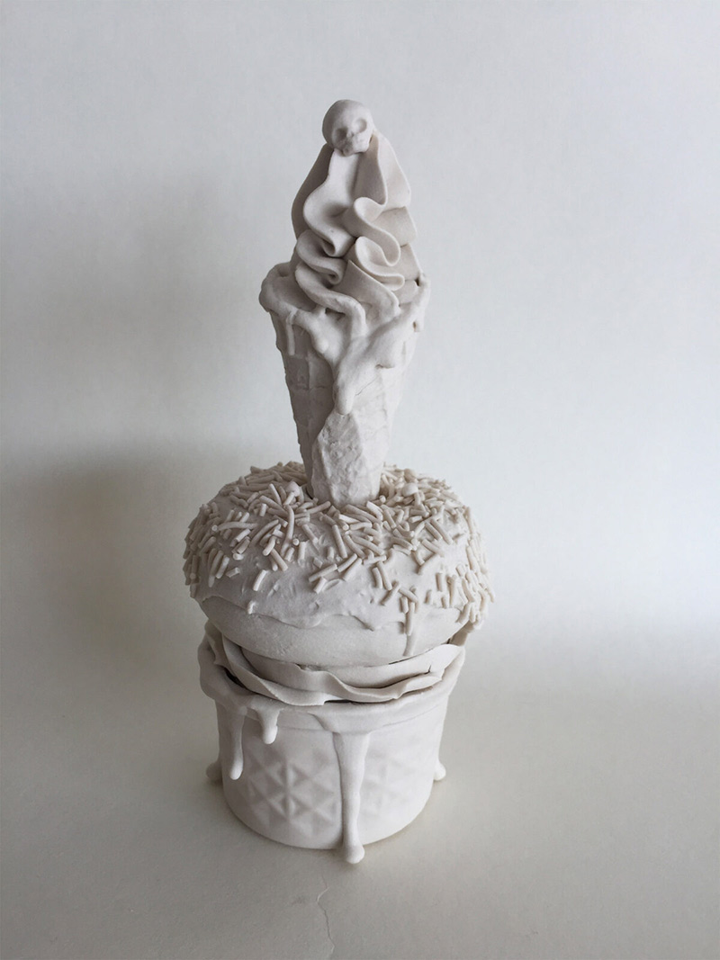 Donut and ice cream porcelain statue