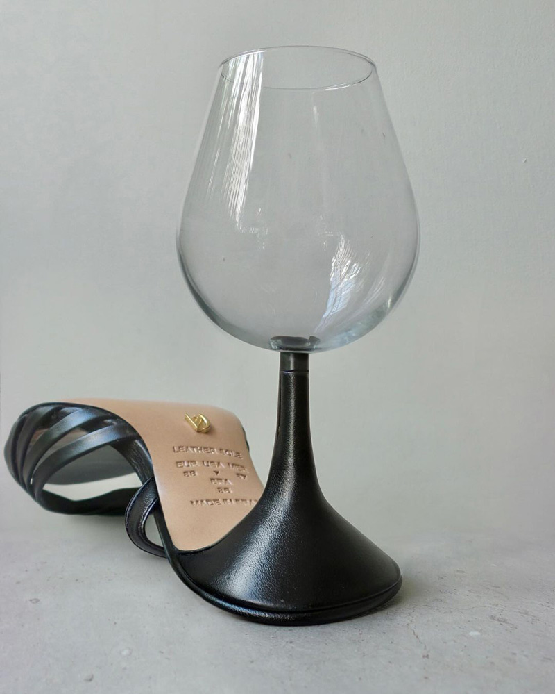 Combined photo of cherry drink and shoes