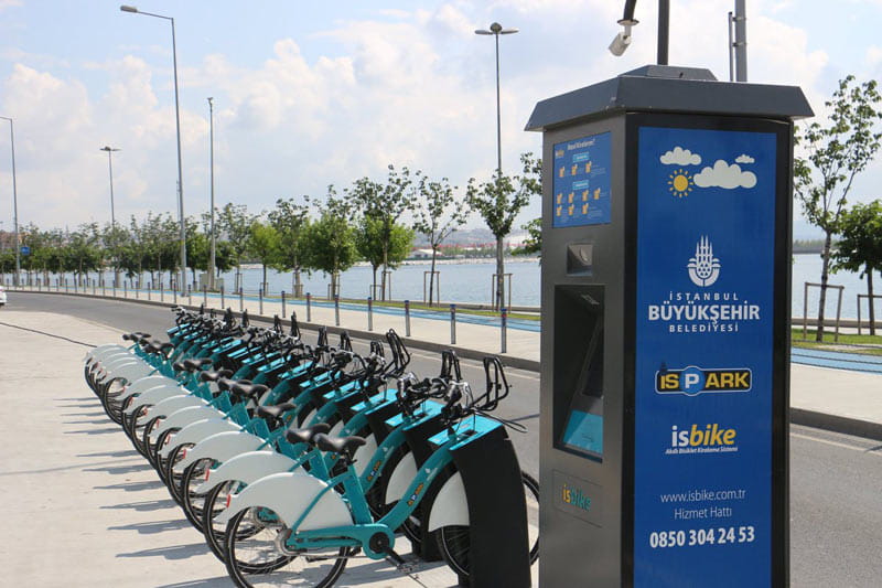 Bicycle rental station in Istanbul, photo source: Proact Group website, photographer: unknown