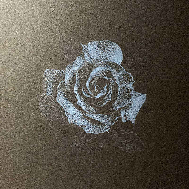 Flower design with white pencil