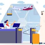 graphic image of a passenger at the counter; Photo Source: Qatar Islamic Insurance Company, Photographer: Unknown
