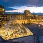 The glass pyramid of the Louvre Museum