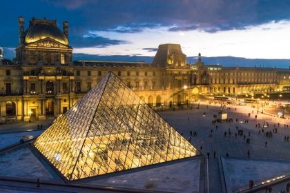 The glass pyramid of the Louvre Museum