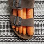 Combined photo of shoes and carrots