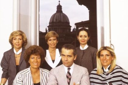 Karl Lagerfeld with the Fendi sisters