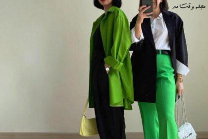 Bag pants set with linen coat and coat