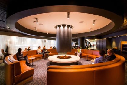 Qantas passengers in the business lounge of the airport; Photo Source: Qantas, Photographer: Unknown