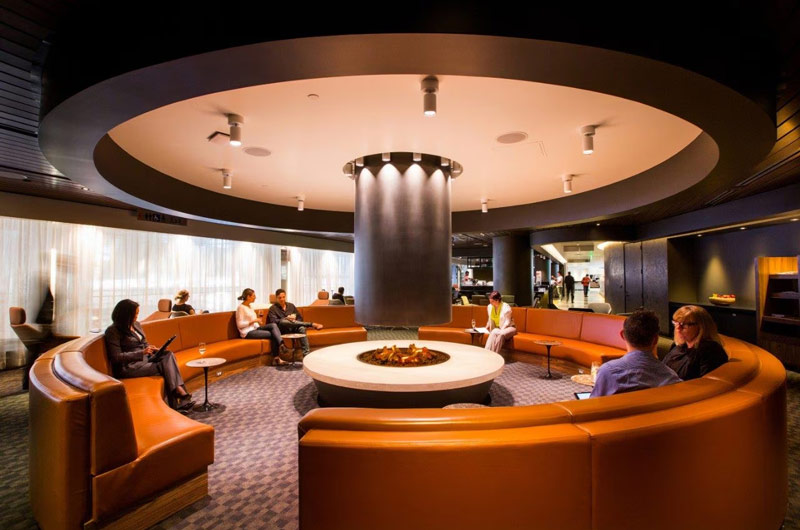 Qantas passengers in the business lounge of the airport; Photo Source: Qantas, Photographer: Unknown