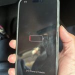 iOS 18 shows clock with empty battery