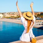 Happy outgoing tourist