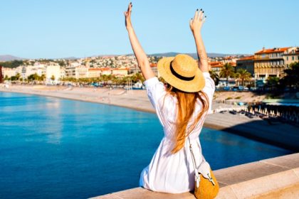 Happy outgoing tourist