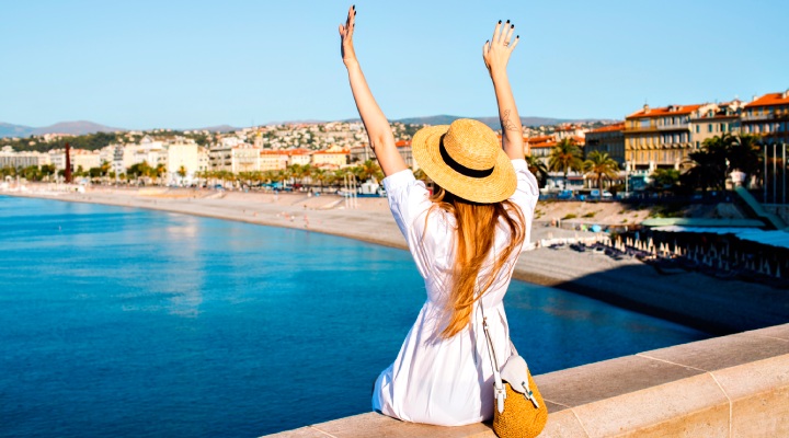 Happy outgoing tourist