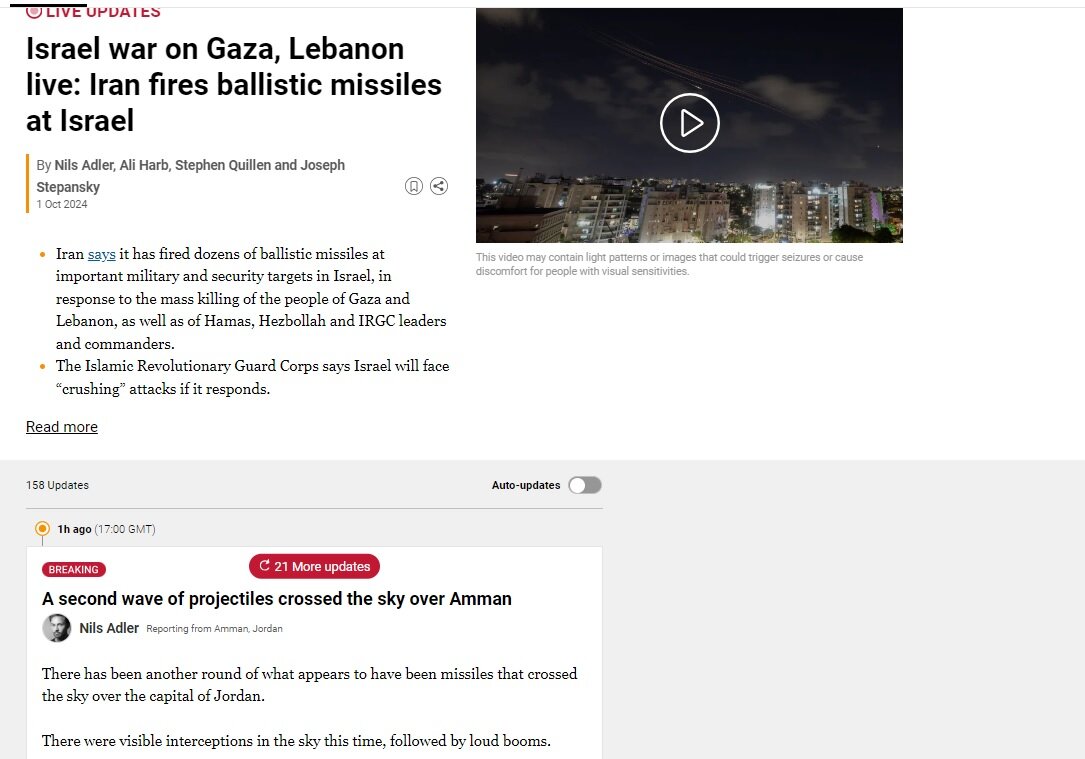 The reaction of the world media to the IRGC missile attacks on the occupied territories