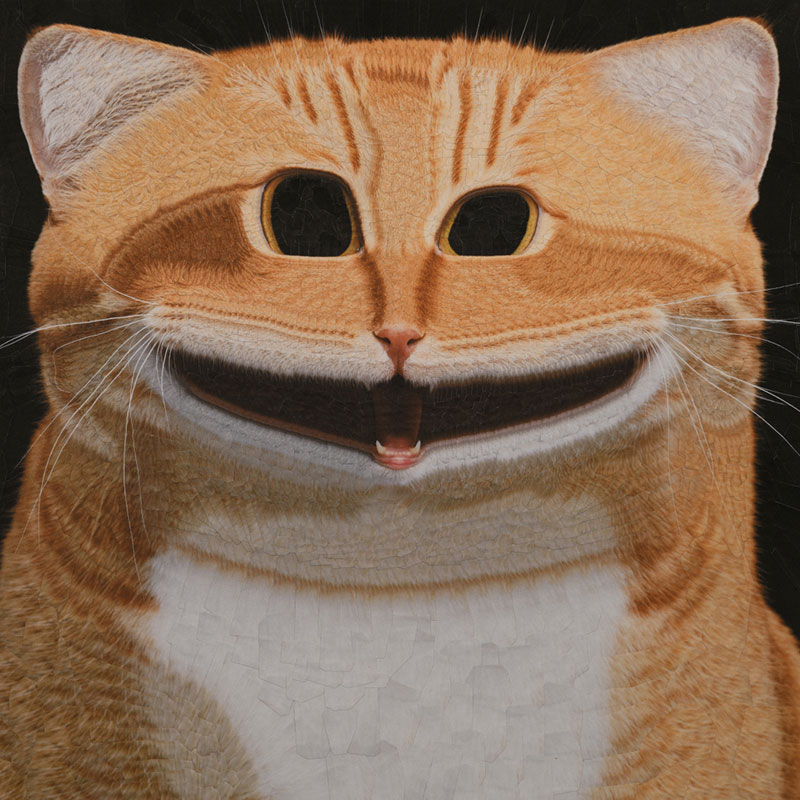 Paper smiling cat made by Lola Dupere