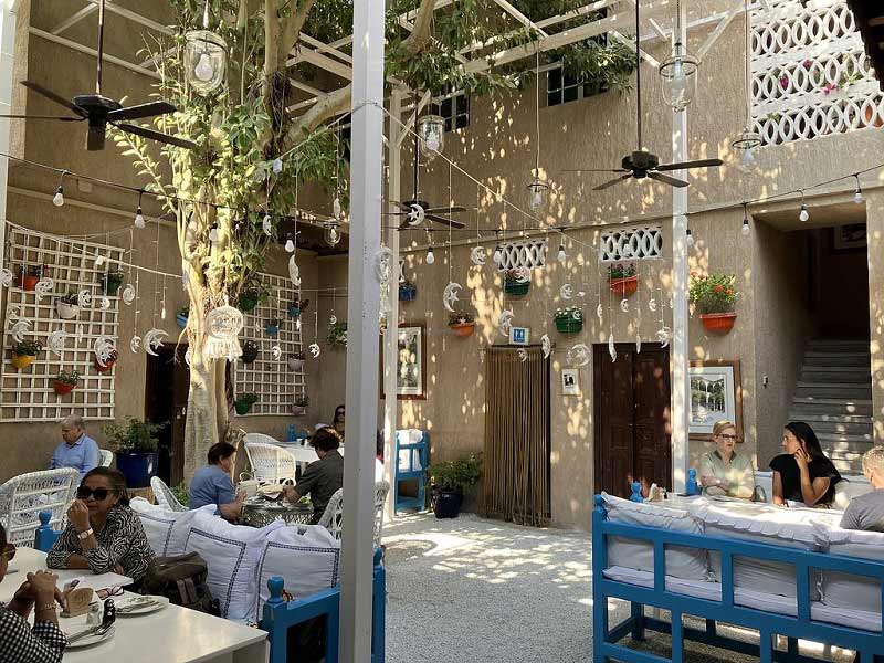 The traditional courtyard of Dubai Arabic Tea House, photo source: Happy Cow website, photographer: unknown