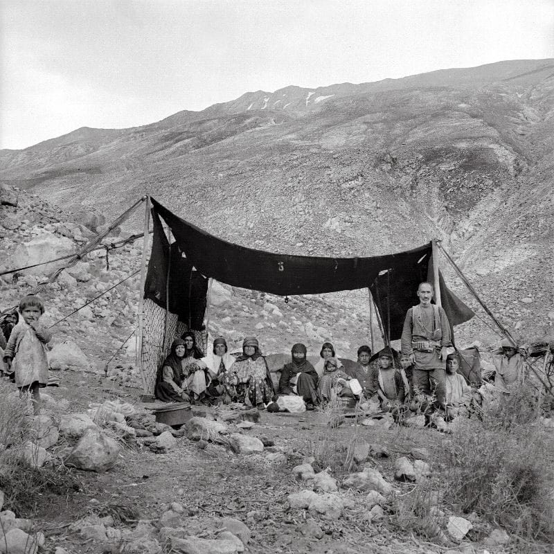 Nomadic shade tent in ancient Iran