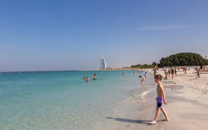 Swimming with children in the Persian Gulf
