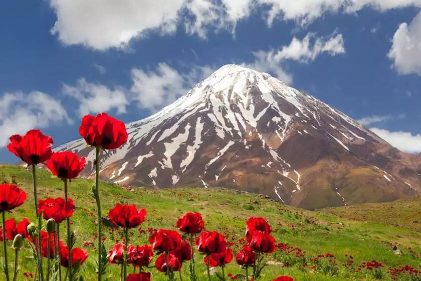 Lar Damavand plain at the foot of Damavand mountain