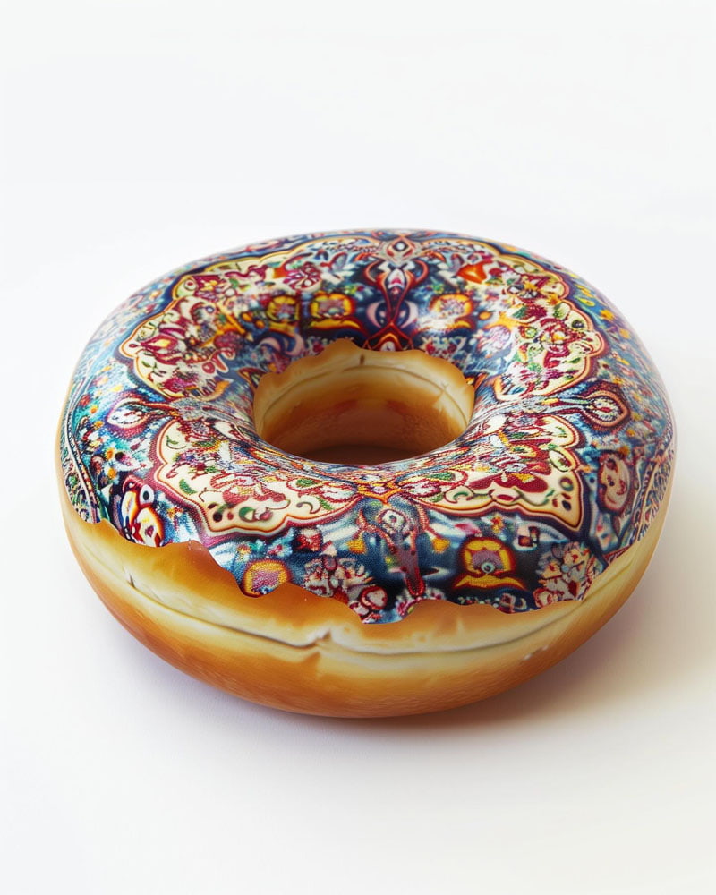 Donut decorated with Iranian motifs