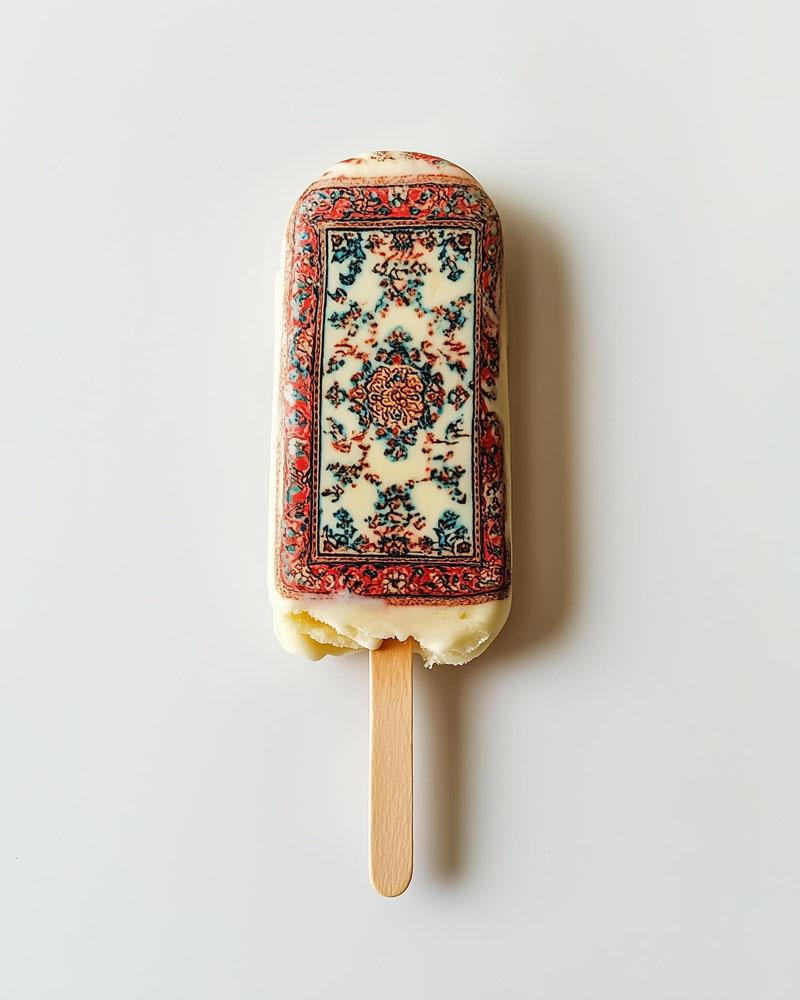 Kim's ice cream decorated with Iranian motifs