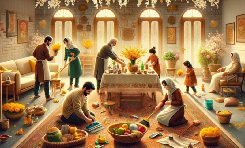 Nowruz moving house painting, photo source: Banoozi, photographer: unknown