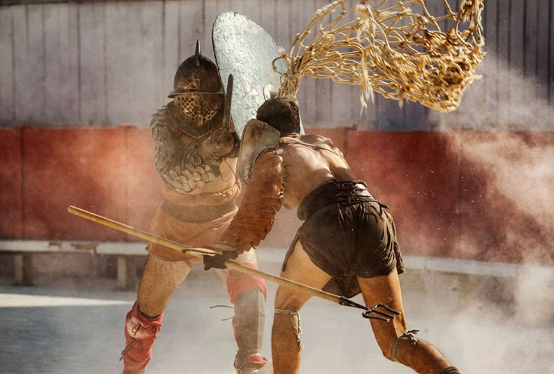 The fight of two gladiators on the battlefield; Photo source: National Geographic, photographer: Remi Benali